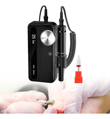 Lima De Uñas Eléctrica, Herramienta De Manicura Y Negro