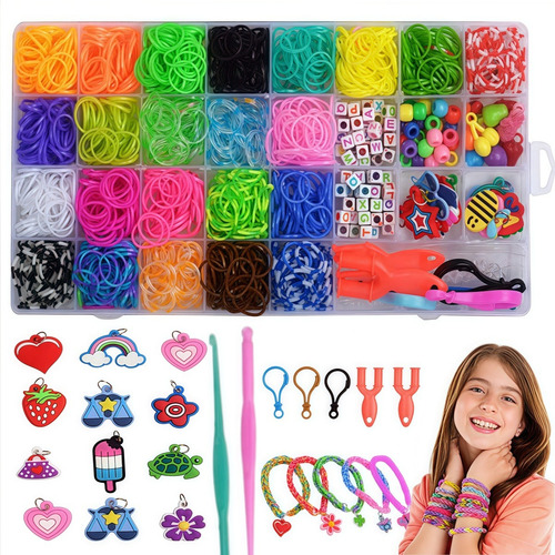 Kit Para Hacer Pulseras Con Bandas Elásticas Coloridas Para