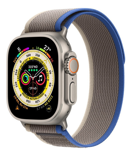 Apple Watch Ultra Gps + Cellular Correa Trail Azul Y Gris Resistente Al Agua - Distribuidor Autorizado