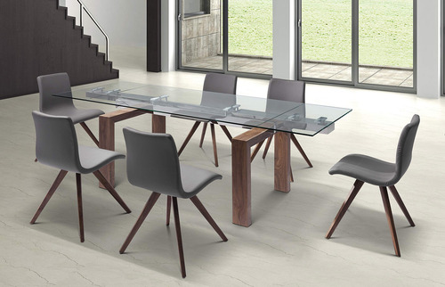Whiteline Modern Living Davy Mesa De Comedor Extensible 1/2 Color De La Tapa Color De Las Patas