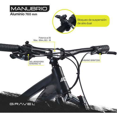 Bicicleta mountain Bike Gravel Fuji Pro cuadro M rodado 29 color negro