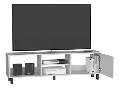 Rack Para Tv 70'' Tunez Plus Finlandek 160x47 Color Blanco