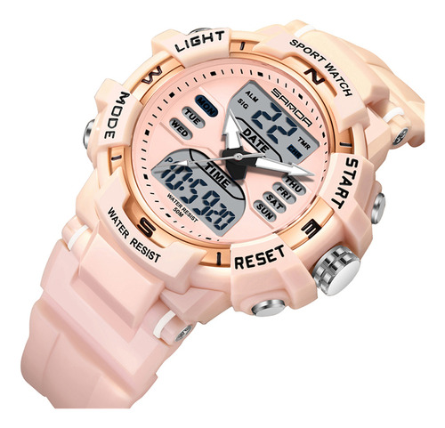 Reloj Electrónico Deportivo Sanda Night Glow 6180 Para Mujer