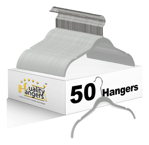 Quality Hangers Paquete De 50 Perchas De Plstico Sin Terciop