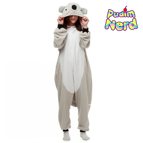 Coala Cinza Pijama Macacão Kigurumi - Pronta Entrega