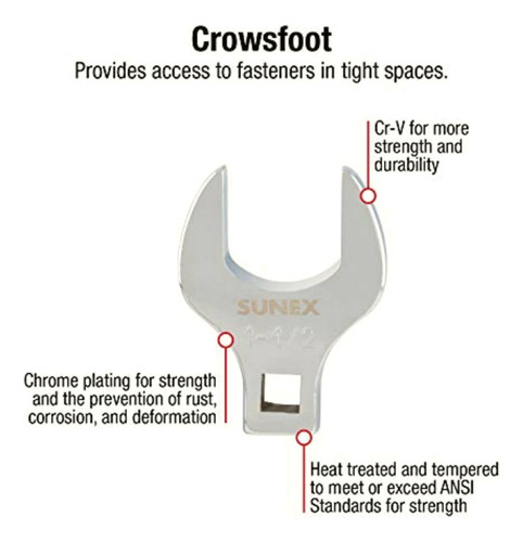 Sunex Drive Fraccional Jumbo Recto Crowfoot Juego De Llaves