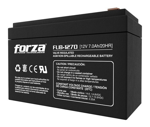 Imagen 1 de 3 de Bateria Para Ups Forza 12v - 7ah,seguridad,robotica Fub-1270