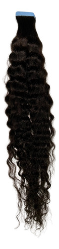 Extensiones Curly Cabello Natural De Tape 100g , Tono 1b