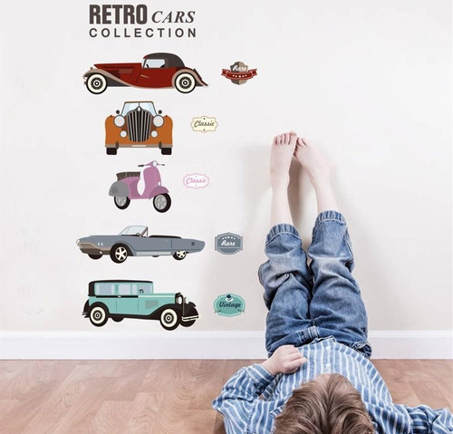Vinilos Decorativos Pared Autos Moto Clásicos Vintage Jm8350