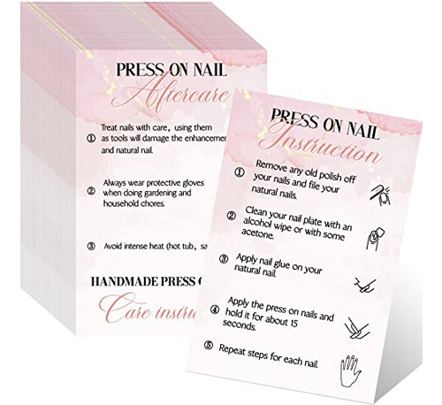 200 Pieces Press On Nail Cards 2 X 3.4 Inches Business ...