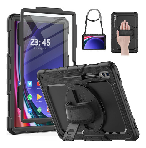 Funda Negra Con Protector P/samsung Galaxy Tab S9 Ultra  