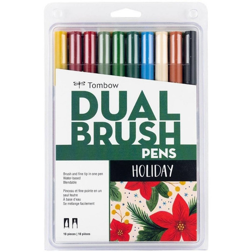 Tombow Dual Brush - Set 10 Marcadores; Holiday