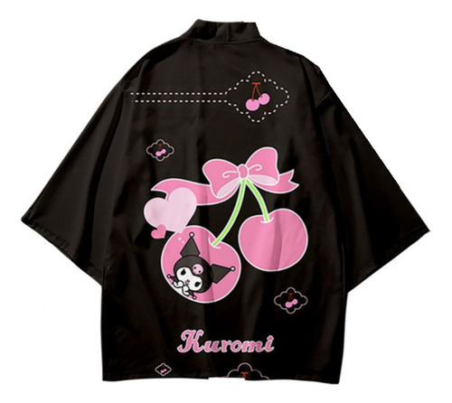 Camiseta De Manga Corta Con Estampado Digital Kuromi Cerezas