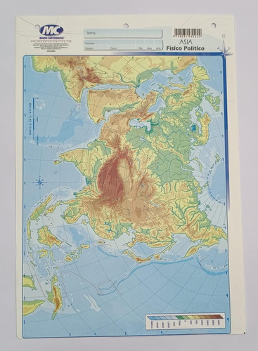 Mapa N°5 Asia Fisico Politico X 20 Unidades