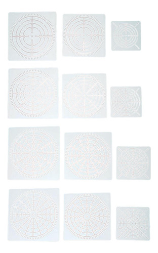12 Peças De Modelo De Pintura De Mandala Estênceis Para