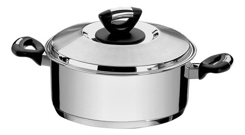 Imagem 1 de 3 de Caçarola Rasa Inox Triplo Alças Baqu 4,7l Tramontin 62723240