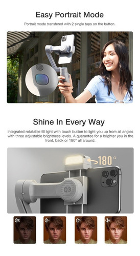 Gimbal Smooth-q3 Smartphone Portátil De 3 Ejes Zhiyun