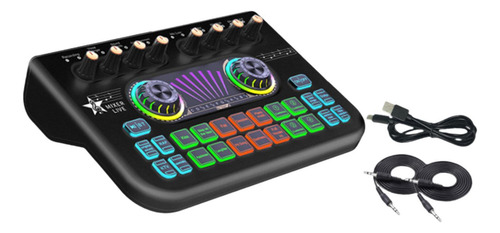 Mini Tablero Mezclador De Sonido Para Transmisión Negro