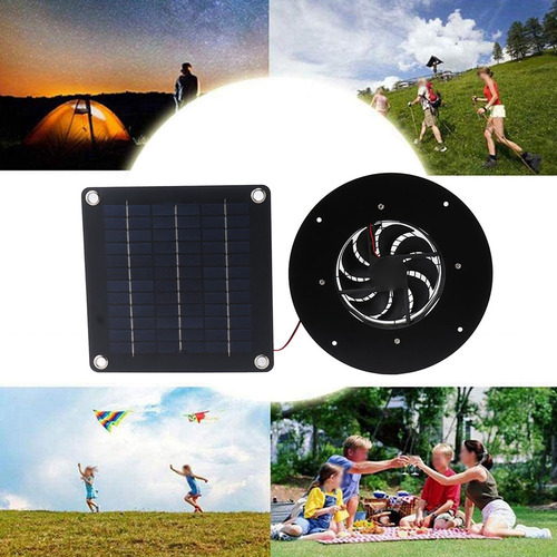 Ventilador De Escape Con Panel Solar, 20 W Para Invernaderos
