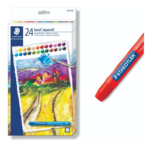 24 Crayones Acuarelables Staedtler Crayon Water Soluble