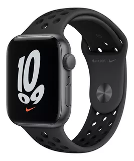 Apple Watch Nike SE (GPS, 44mm) - Caja de aluminio color gris espacial - Correa deportiva Nike Carbono/Negro