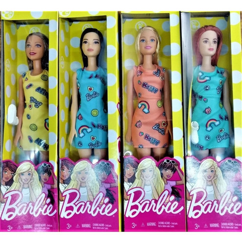 Muñecas Barbie Básica Original Colección De 4