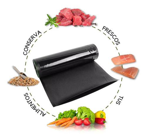 Imagen 7 de 8 de 1 Rollo Vacio Gofrado Transp-negro 20x500cms Oster Foodsaver