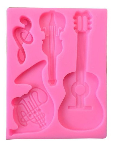 Imagen 1 de 8 de Instrumentos Musicales Molde Resina Guitarra Violín Llavero