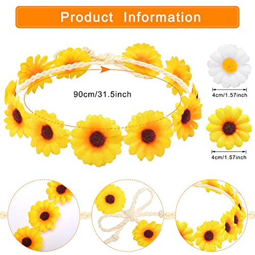 Corona De Pelo Willbond Con Forma De Corona De Girasol, 8 Un