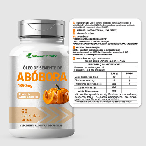 Combo Mulher Acido Hialuronico + Colageno Hidrolisado + Oleo Semente Abobora Vit. E 120Cáps Sabor Sem Sabor - Ecomev