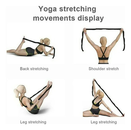 Banda/cinta Elastica Elongacion Ideal Yoga Pilates Negro/gris