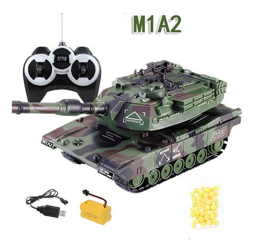 Heavy Scale 1:32 Rc Battle Tank Modelo De Coche De Juguete I Color Green M1a2 Personaje As Shown