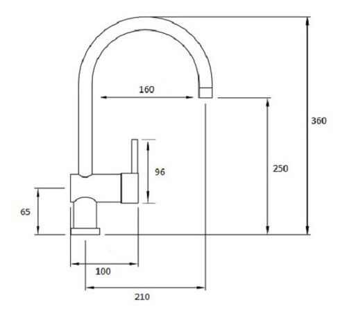 Imagen 3 de 6 de Griferia Monocomando Cocina Pico Alto Peirano Adra Cr 20-162
