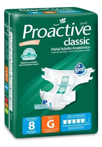 Pañales Para Adultos Proactive Classic Talla G X 8 Und