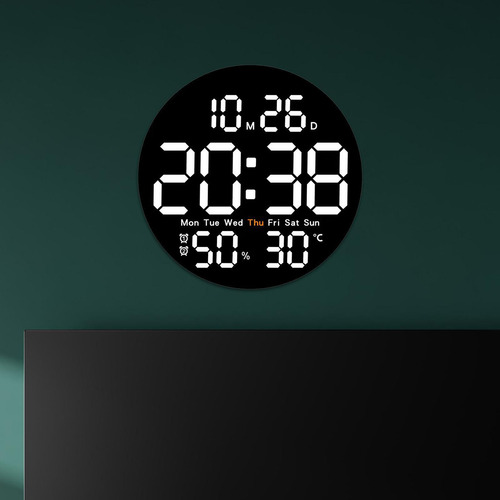 Reloj De Pared Digital, Reloj Led Moderno, Brillo Ajustable,
