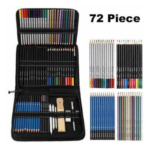 Set De Lapices De Colores Arte Profesional Dibujo 72 Pcs