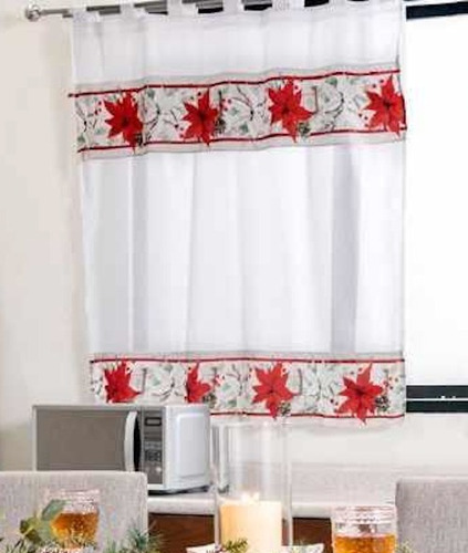 Imagen 1 de 2 de Cortinas Navideñas Para Cocina Navidad Christmas Vianney