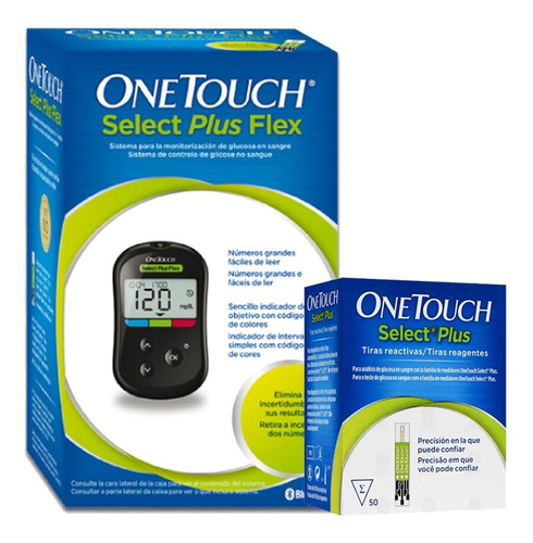 Glucómetro Onetouch Select Plus Flex Con 50 Tiras