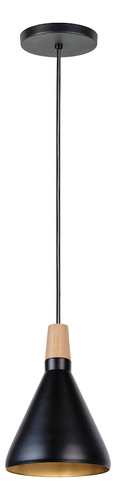 Luminario Colgante Individual De Campana Maxxi Color Negro