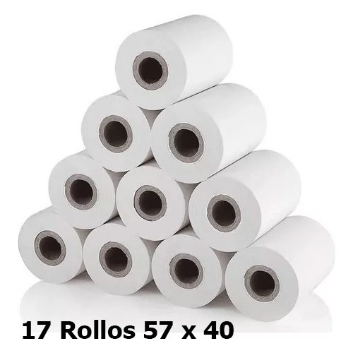 Rollo Térmico 57x40 Mm  Pqte 17 Rollos Pto Venta 