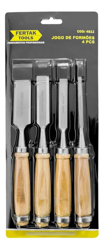 Kit Formao Com Cabo De Madeira Jogo Com 4 Peças 6/12/18/24mm