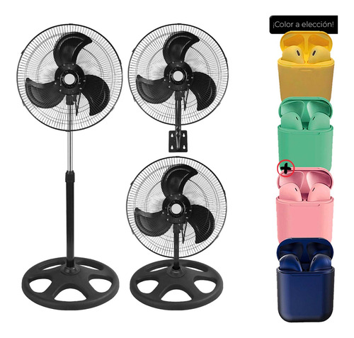 Ventilador De Pedestal Daewoo 3 En 1 Diámetro 18 Metáli + Au