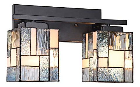 Lámpara Pared Tiffany 2-luces, Estilo Moderno, Vitral,