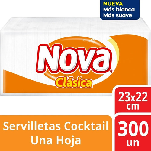 Imagen 1 de 2 de Servilletas Nova Clásica Pack Familiar Cóctel 300 Un