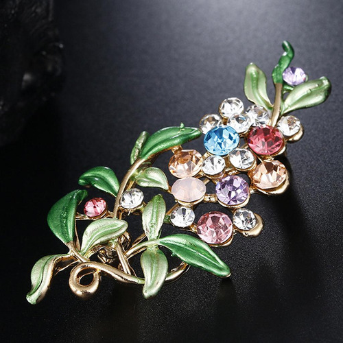 J Broche De Flores De Diamantes De Imitación 2 Piezas