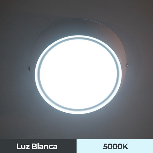 Lámpara De Techo Led Sobreponer 17 Cm Luz Blanca 6000k 12w Color Blanco Lumimexico 21232-1