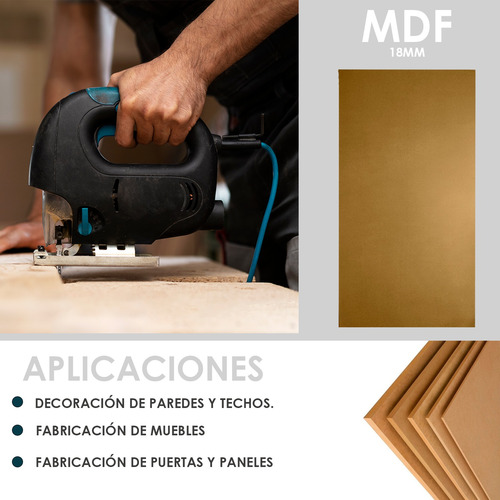 Panel Mdf 18mm Trupan 1.22x2.44 M Natural Para Corte 3 Pzas