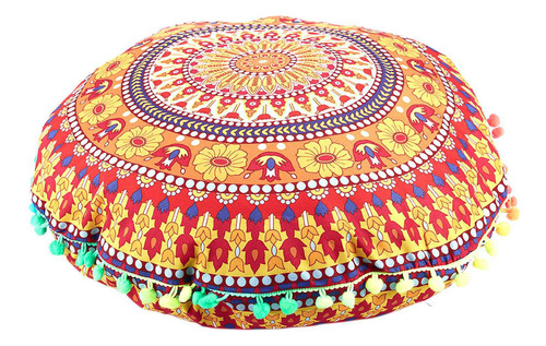 Almohadas De Suelo Indio Mandala Redondo Bohemio Cojines