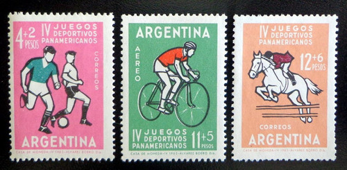 Argentina Deportes, Serie Gj 1257-59 Panameric 63 Mint L9262