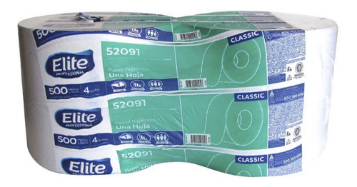 Imagen 2 de 2 de Papel Higienico Industrial Elite 4 Rollos Por 500 Metros